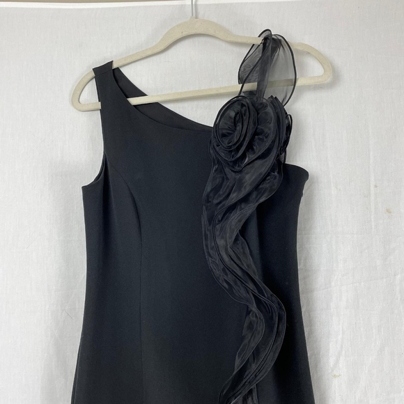 Karl Lagerfeld Long Black Ruffle Gown - Picture 6 of 9